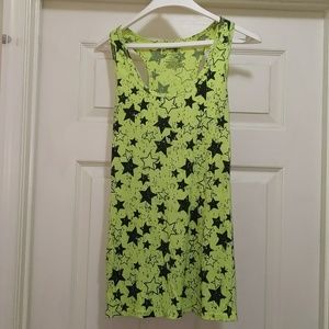 Neon Tank with Black Stars